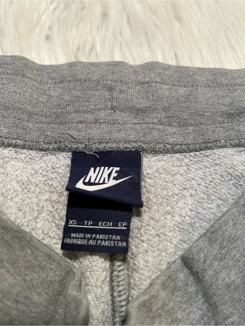 Nike Women's Size XS Sweatpants Joggers Light Heather Gray White Mid-Rise Cotton